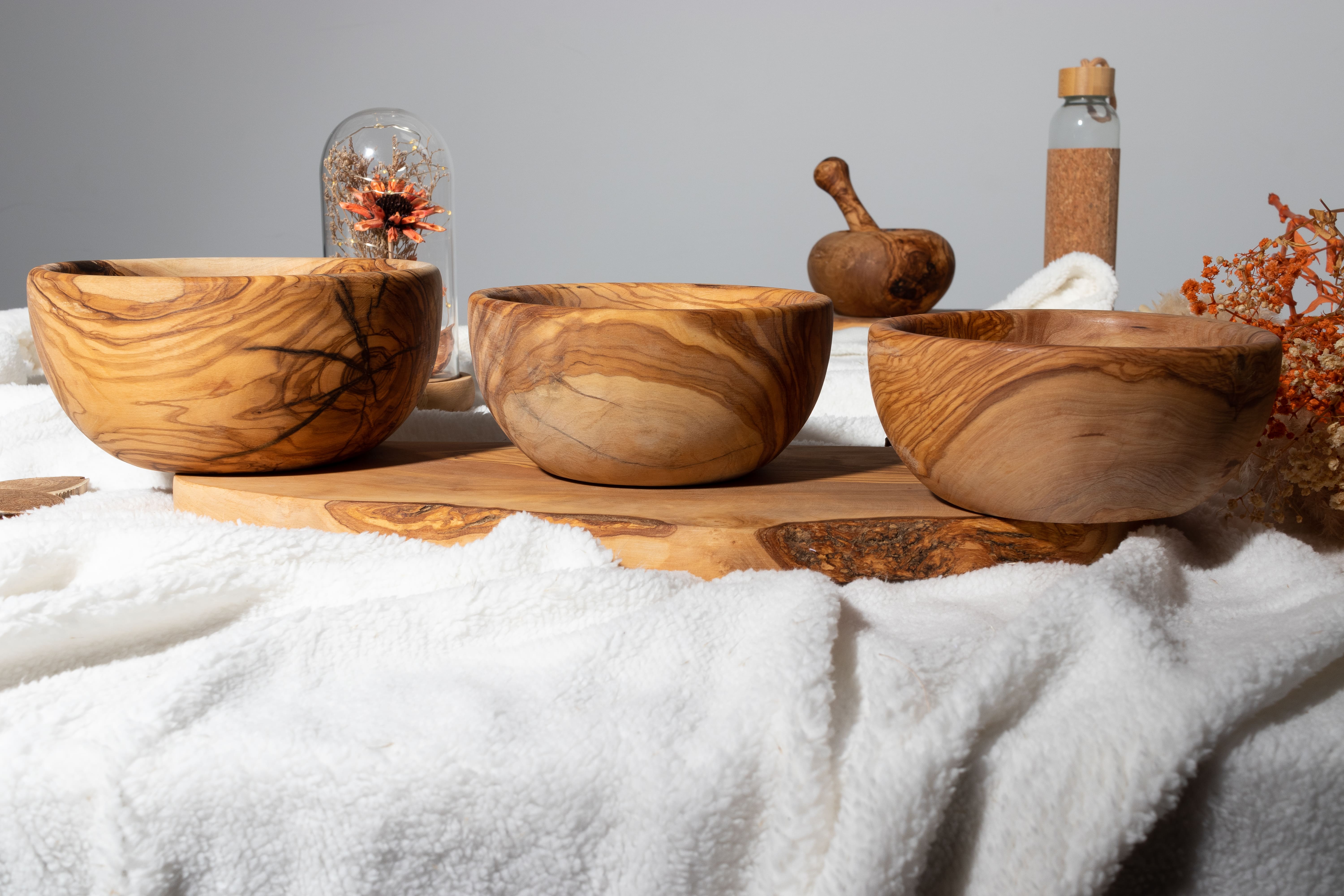 Bol en Bois d'Olivier - Accessoire de Table Naturel et Élégant